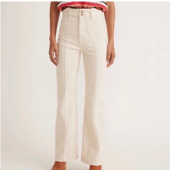 Marine Layer Archive Flare Jeans in Ecru White Size 10 - Picture 1 of 7